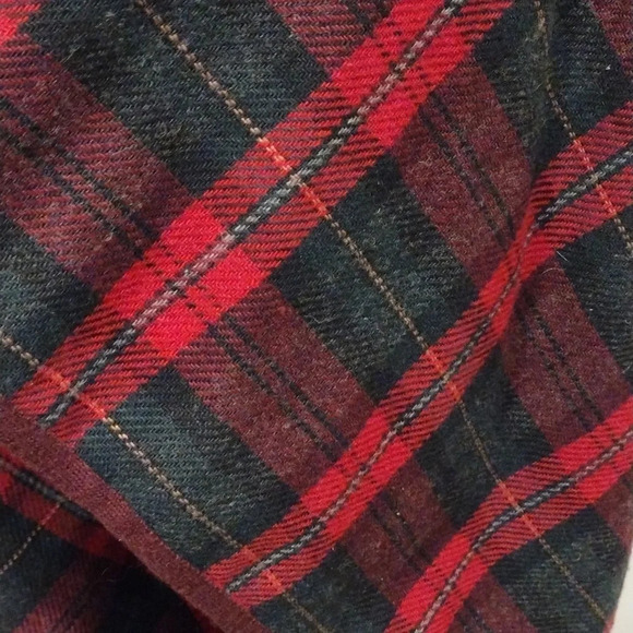 I.K.C. For Country Wear Wool Blend Red Tartan Plaid Cape/Poncho Sz M-Academia - Picture 5 of 7